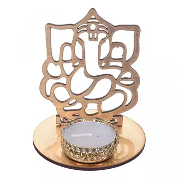 Подсвечник с Ганешей, Metal Golden Lord Ganesha Holder, произв. eCraftIndia