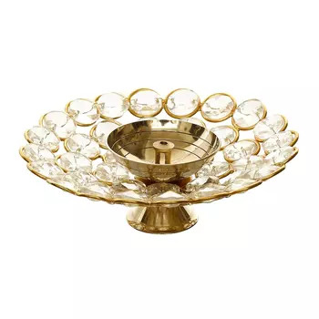Подсвечник, White and Gold Bowl Shape Crystal Tea Light Holder, произв. eCraftIndia
