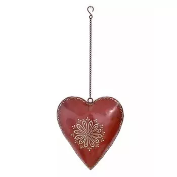 Подвеска на цепочке «Металлическое сердце», Iron Hanging Heart 10“ With Chain 12“, произв. John Molly Decor&Gifts