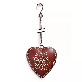 Подвеска на цепочке «Металлическое сердце», Iron Hanging Heart 4“ With Chain 9“, произв. John Molly Decor&Gifts
