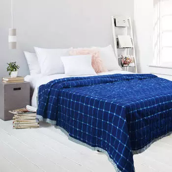 Покрывало, Bedcover Сheckered Pattern, Handmade, произв. MYINDIA