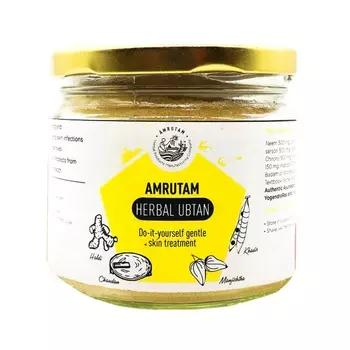 Порошковая маска для лица с Сандалом: для гладкости кожи (240 г), Herbal Ubtan With Chandan, произв. Amrutam