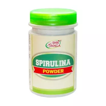 Порошок Спирулины (100 г), Spirulina Powder, произв. Shri Ganga Pharmacy