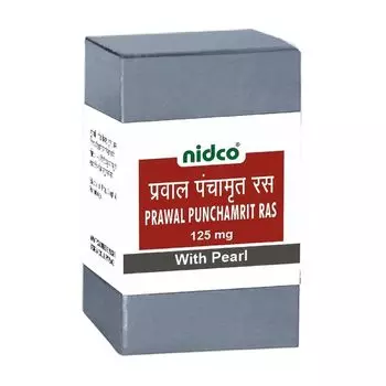 Правал Панчамрит Рас: для пищеварительной системы (25 таб, 125 мг), Prawal Punchamrit Ras, произв. Nidco