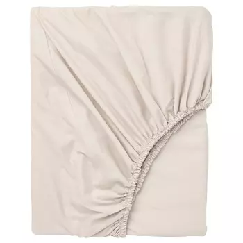 Простыня на резинке бежевая, DVALA Fitted Sheet Beige (160 x 200 cm), произв. IKEA