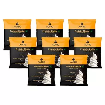 Протеиновый коктейль со вкусом Ванильного кофе (8 пак, 37 г), Protein Shake Vanilla Coffee, произв. Auric