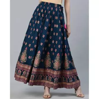 Расклешенная юбка с цветочным принтом, Floral Print Flared Skirt with Tassels, произв. AJIO