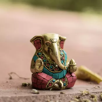 Разноцветная статуэтка Ганеши, Color Ganesha Statue, Handmade