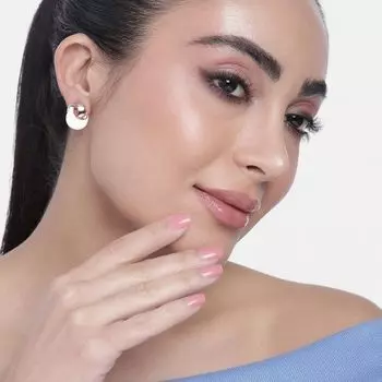 Rose Gold White Enamel stud Earrings