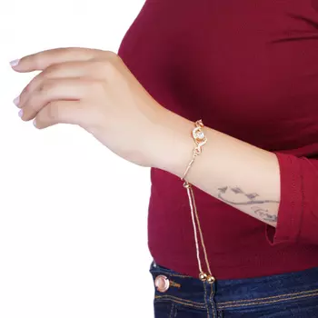 Round Shaped White Austrian Crystal Bracelet