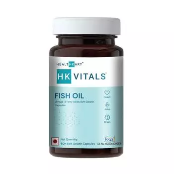 Рыбий жир (60 кап, 1000 мг), Fish Oil, произв. HealthKart
