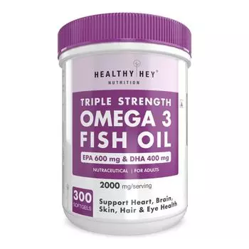 Рыбий жир – Омега-3 (EPA 300 - DHA 200) для спортсменов (300 кап, 1000 мг), Fish Oil – Omega-3 (EPA 300 - DHA 200), произв. HealthyHey