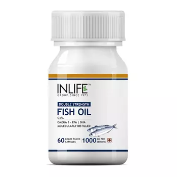 Рыбий жир, Омега 3 с жирными кислотами (60 кап, 1000 мг), Fish Oil Omega 3, произв. INLIFE