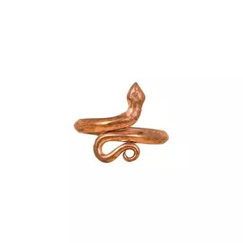 Сарпа Сутра: медное кольцо среднего размера в форме свернувшейся змеи, Sarpa Sutra Consecrated Snake Ring Copper Metal (Medium Size), произв. Isha Life