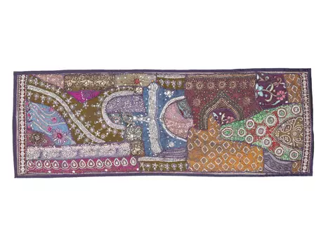 Саше лоскутное на кровать, Cotton Bedrunner Indian Decor Embroidered, Handmade, произв. MYINDIA