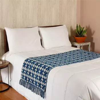 Саше на кровать, Indian Cotton Bedrunner Four-leaf Clover Pattern, Handmade, произв. MYINDIA