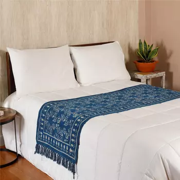 Саше на кровать, Indian Cotton Bedrunner Leaf Printed, Handmade, произв. MYINDIA