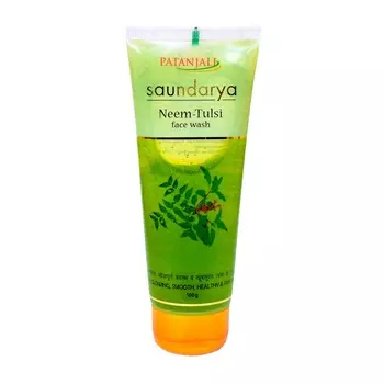 Саундарья: гель для умывания с Нимом и Тулси (100 г), Saundarya Neem-Tulsi Face Wash, произв. Patanjali