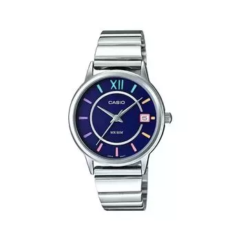 Серебристые аналоговые женские часы, Silver Analog Women's Watch, произв. Casio