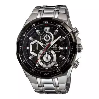 Серебристые часы мужские с хронографом, Silver Chronograph Men's Watch, произв. Casio