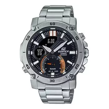 Серебристые часы с подключением по Bluetooth мужские, Silver Bluetooth Connect Men's Watch, произв. Casio