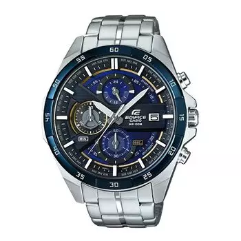 Серебристые мужские часы с хронографом, Silver Chronograph Men's Watch, произв. Casio