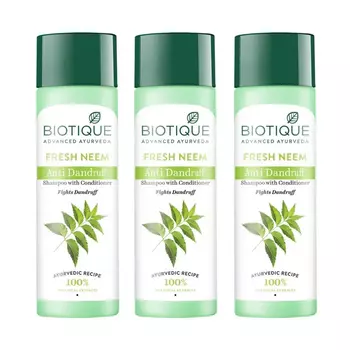 Шампунь-кондиционер против перхоти с Нимом (3 х 120 мл), Bio Neem Margosa Anti-Dandruff Shampoo & Conditioner Set, произв. Biotique