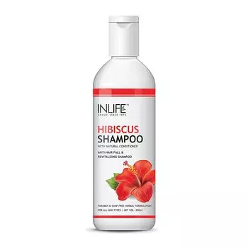 Шампунь-кондиционер с Гибискусом: против выпадения волос (200 мл), Hibiscus Shampoo With Natural Conditioner, произв. INLIFE