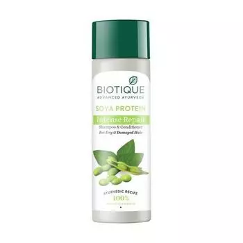 Шампунь-кондиционер с Соевым протеином: для сухих и поврежденных волос (190 мл), Soya Protein Intense Repair Shampoo & Conditioner, произв. Biotique