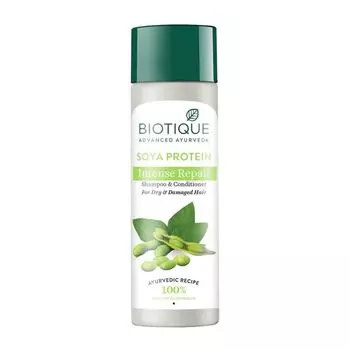 Шампунь-кондиционер с Соевым протеином: для сухих и поврежденных волос (120 мл), Soya Protein Intense Repair Shampoo & Conditioner, произв. Biotique