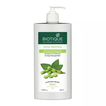Шампунь-кондиционер с Соевым протеином: для сухих и поврежденных волос (650 мл), Soya Protein Intense Repair Shampoo & Conditioner, произв. Biotique