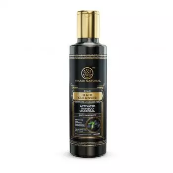 Шампунь с активированным бамбуковым углем: против перхоти (210 мл), Activated Bamboo Charcoal Hair Cleanser, произв. Khadi Natural