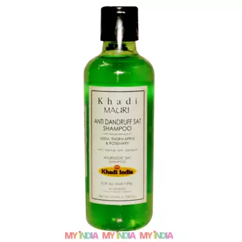 Шампунь с Нимом, Дурманом и Розмарином: против перхоти и выпадения волос (210 мл), Anti Dandruff Shampoo Neem, Apple & Rosemary, произв. Khadi MAURI