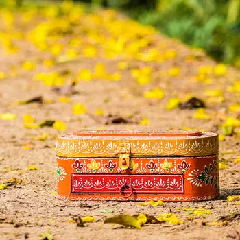 Шкатулка, Wooden Box Red, Handmade, произв. MYINDIA