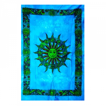 Синий гобелен настенный из хлопка Инти (74 см x 115 см), Wall Hanging Cotton Inti, произв. MYINDIA