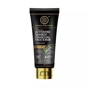 Скраб для лица с Активированным бамбуковым углем (100 г), Activated Bamboo Charcoal Face Scrub, произв. Khadi Natural