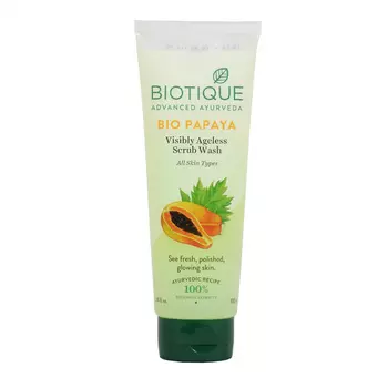 Скраб для лица с Папайей: омолаживающий (100 г), Bio Papaya Visibly Ageless Scrub Wash, произв. Biotique