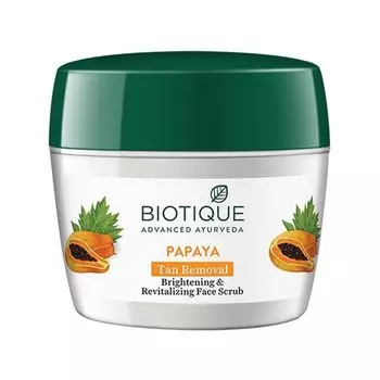 Скраб для лица с Папайей: осветление и восстановление тона кожи (235 г), Papaya Tan Removal Brightening & Revitalizing Face Scrub, произв. Biotique