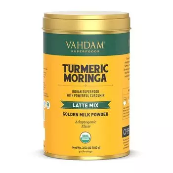 Смесь латте из Куркумы и Моринги (100 г), Turmeric Moringa Latte Mix, произв. VAHDAM