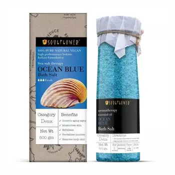 Соль для ванны Голубой океан (500 г), Ocean Blue Bath Salt, произв. Soulflower