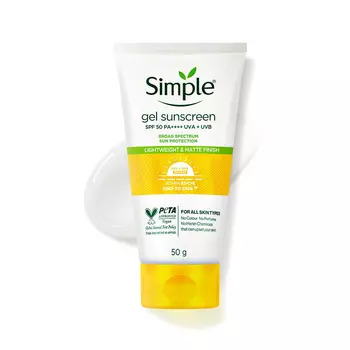 Солнцезащитный гель-крем SPF 50 PA++++ (50 г), Gel Sunscreen SPF 50 PA++++, произв. Simple