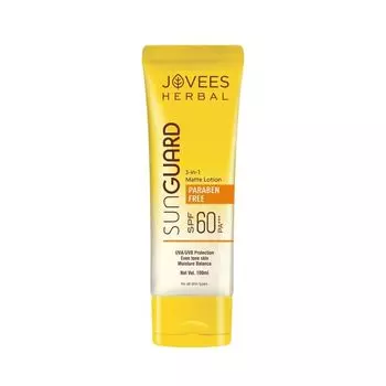 Солнцезащитный матирующий лосьон 3 в 1 SPF 60 (100 мл), SunGuard 3-in-1 Matte Lotion SPF 60 PA+++, произв. Jovees