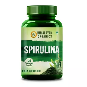 Спирулина (120 кап, 500 мг), Organic Spirulina, произв. Himalayan Organics