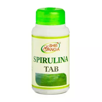 Спирулина (60 таб, 500 мг), Spirulina, произв. Shri Ganga Pharmacy