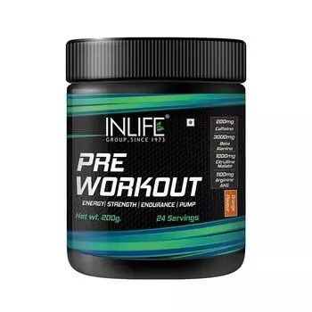 Спортивная добавка с Кофеином, Цитруллином и Аргинином (200 г), Pre-Workout Supplement With Caffeine Citrulline Arginine, произв. INLIFE