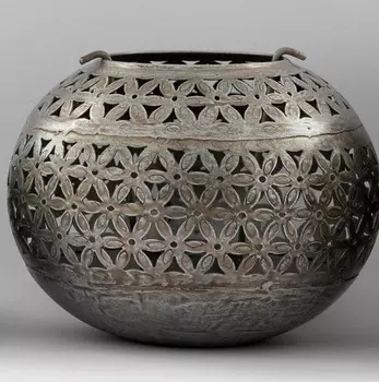 Средний круглый металлический подсвечник, Цинк, Iron Zink Handi Medium, произв. John Molly Decor&Gifts