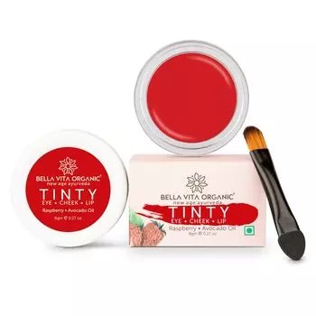 Средство для глаз, щек и губ с Малиной и маслом Авокадо (8 г), Tinty Eye Cheek Lip Raspberry Avocado Oil, произв. Bella Vita