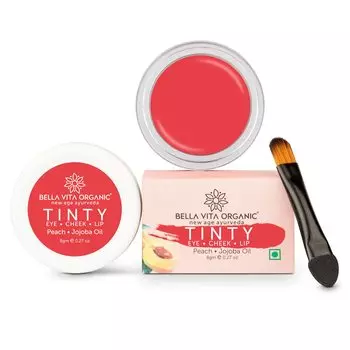 Средство для глаз, щек и губ с Персиком и маслом Жожоба (8 г), Tinty Eye Cheek Lip Peach Jojoba Oil, произв. Bella Vita