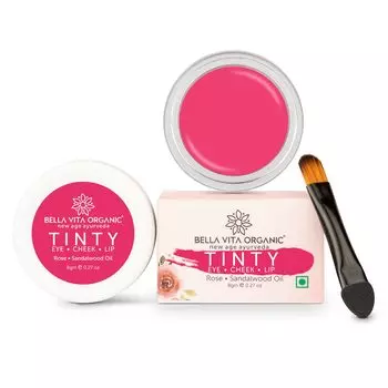 Средство для глаз, щек и губ с Розой и маслом Сандала (8 г), Tinty Eye Cheek Lip Rose Sandalwood Oil, произв. Bella Vita