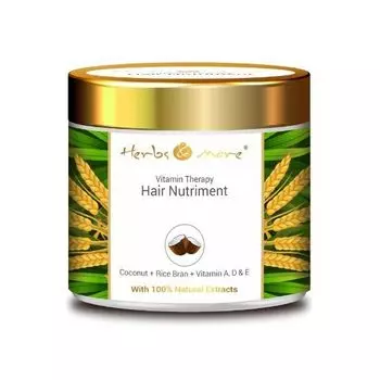 Средство для питания волос с Кокосом, Рисовыми отрубями и витаминами А, D и E (80 г), Hair Nutriment Coconut Rice Bran Vitamin A, D & E, произв. Herbs & More